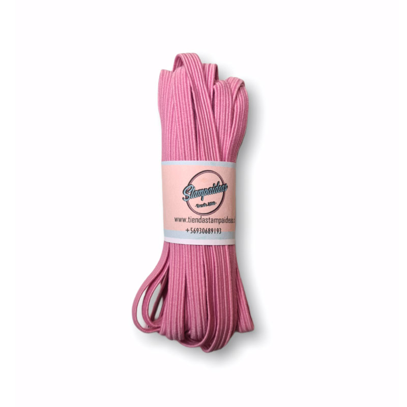 Elástico plano rosado - 5 mm x 5 mts