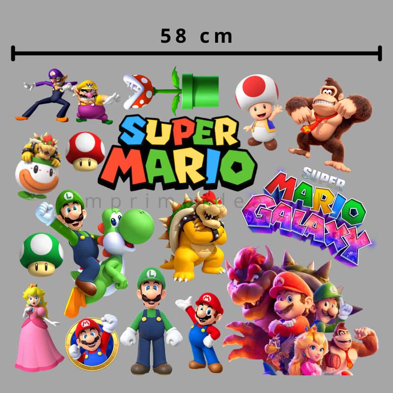 Lienzo DTF textil Mario – 58 cm