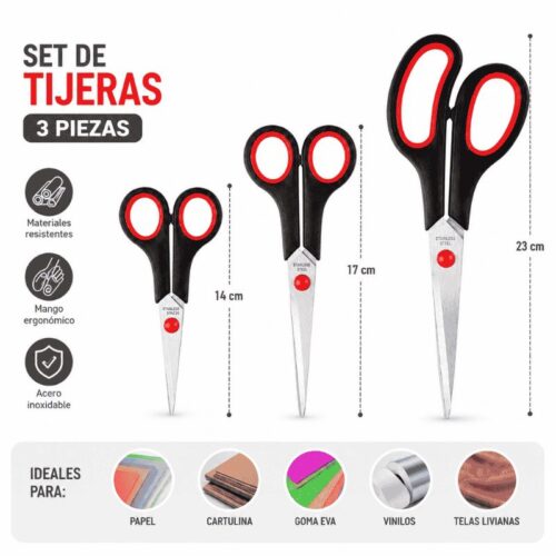 Pack tijeras para manualidades 3 set - Tienda Stampaideas Imprimeideas
