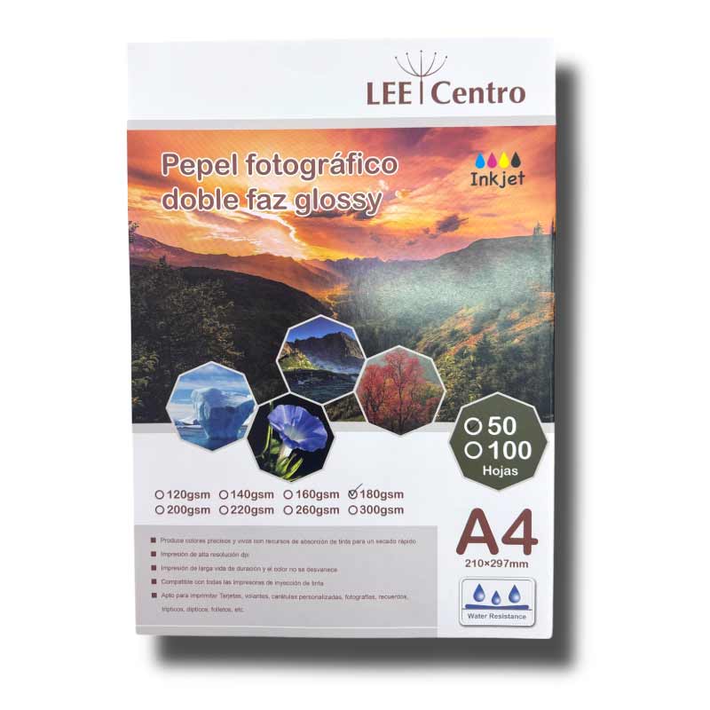 Papel fotográfico doble faz 180 gramos A4