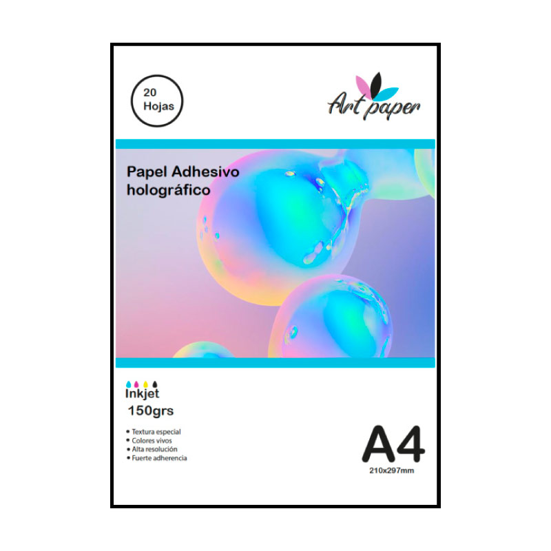 Papel adhesivo holográfico A4 - Art paper