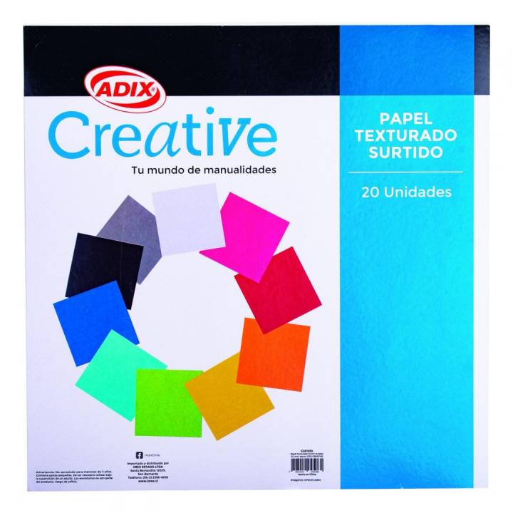 Papel texturizado surtido 20 unidades - Adix