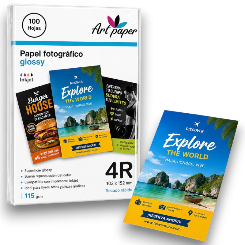Papel fotográfico 4R 115 gramos - Art Paper - Imagen 2